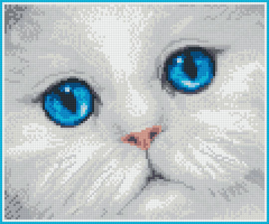 Blue Eyed Cat Six [6] Baseplate PixelHobby Mini-mosaic Art Kits